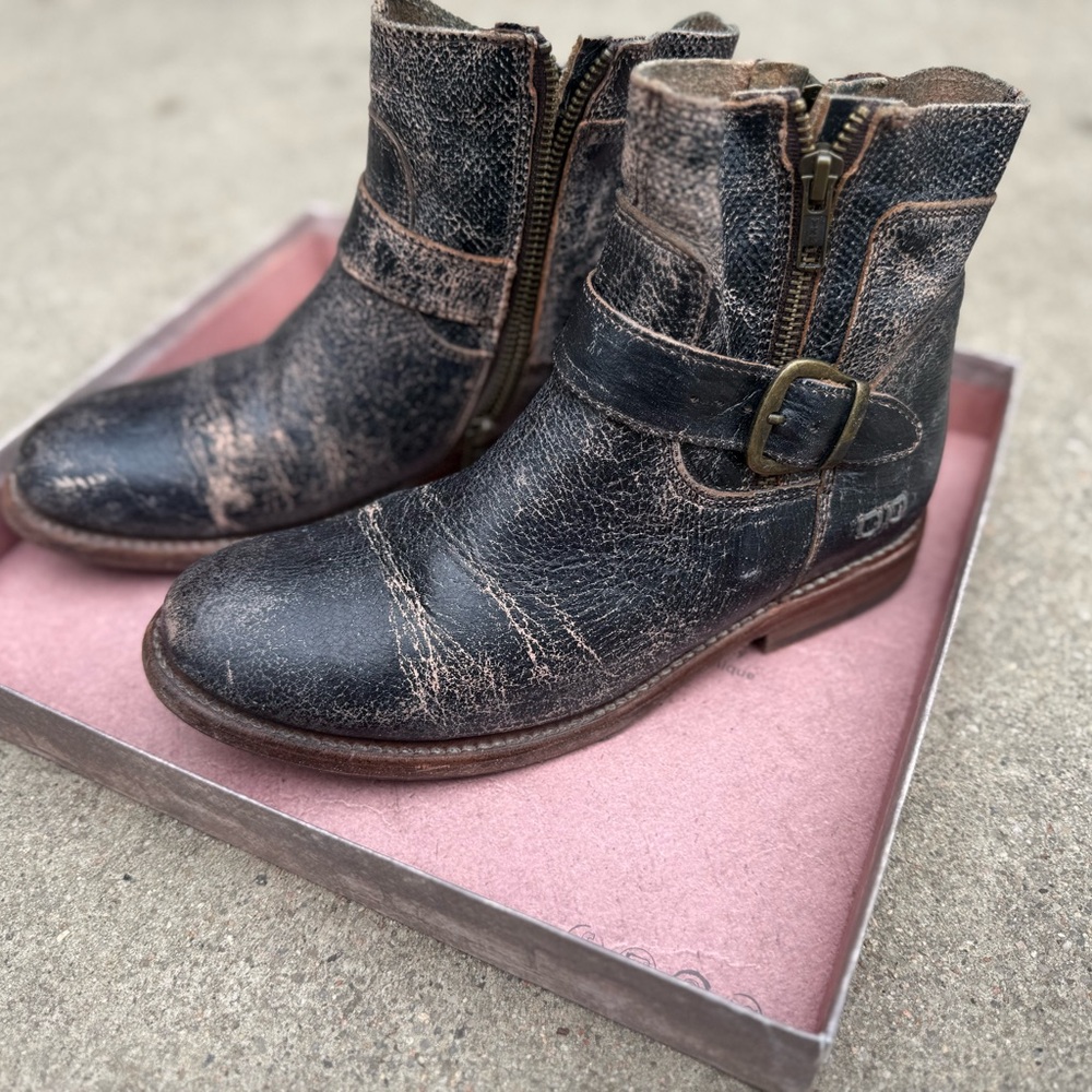 BED|STU Black and Brown Ankle Boots